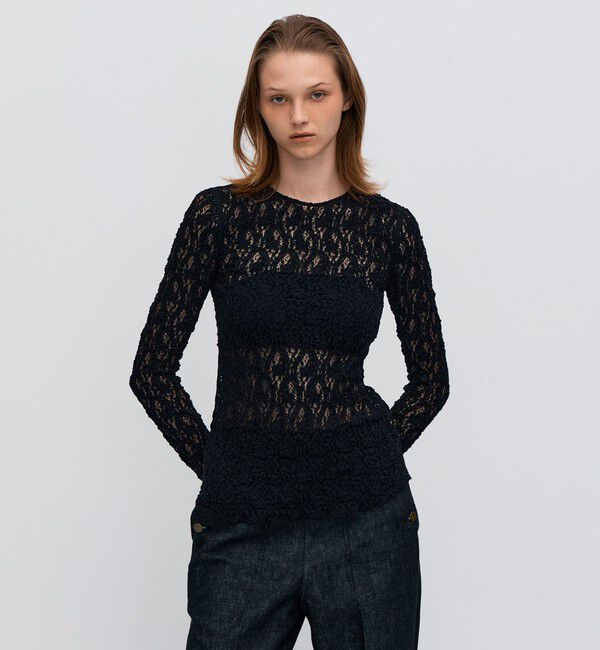 BACCA「ストレッチレース ロングスリーブプルオーバー」|Tシャツ・カットソー|