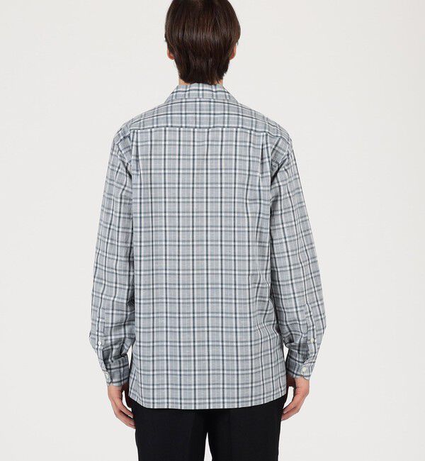 TOMORROWLAND MENS「コットンリネン オープンカラーロングスリーブ チェックシャツ ALUMO」|シャツ・ブラウス|