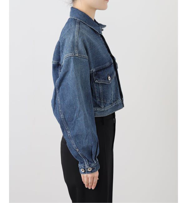 「KURO SELVEDGE CROPPED TRUCKER JACKET 964178：デニムジャケット」|デニムジャケット|