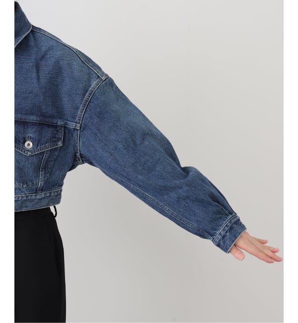  「KURO SELVEDGE CROPPED TRUCKER JACKET 964178：デニムジャケット」|デニムジャケット|