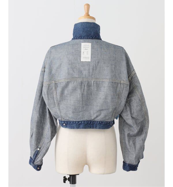  「KURO SELVEDGE CROPPED TRUCKER JACKET 964178：デニムジャケット」|デニムジャケット|