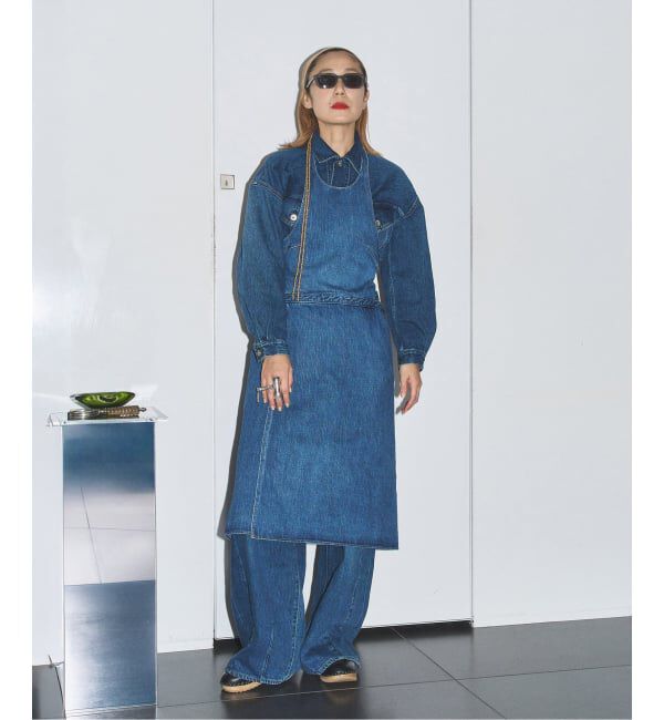  「KURO SELVEDGE CROPPED TRUCKER JACKET 964178：デニムジャケット」|デニムジャケット|