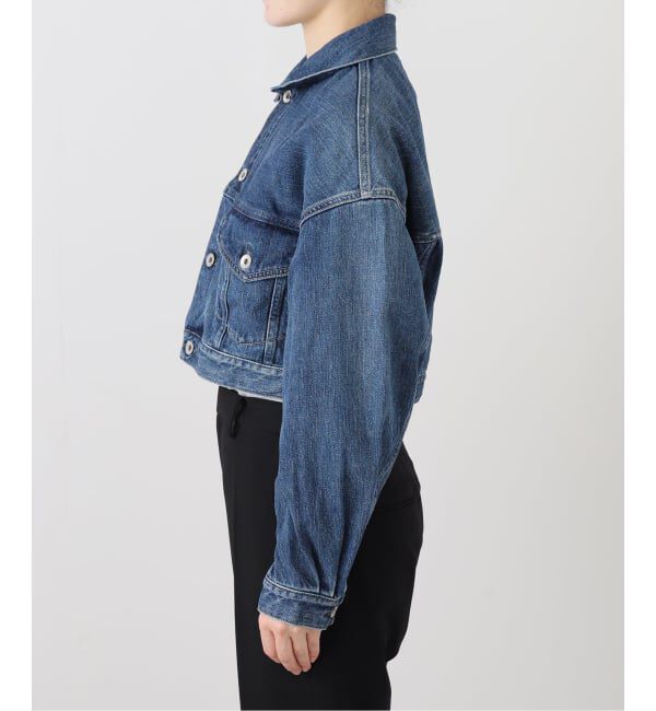  「KURO SELVEDGE CROPPED TRUCKER JACKET 964178：デニムジャケット」|デニムジャケット|