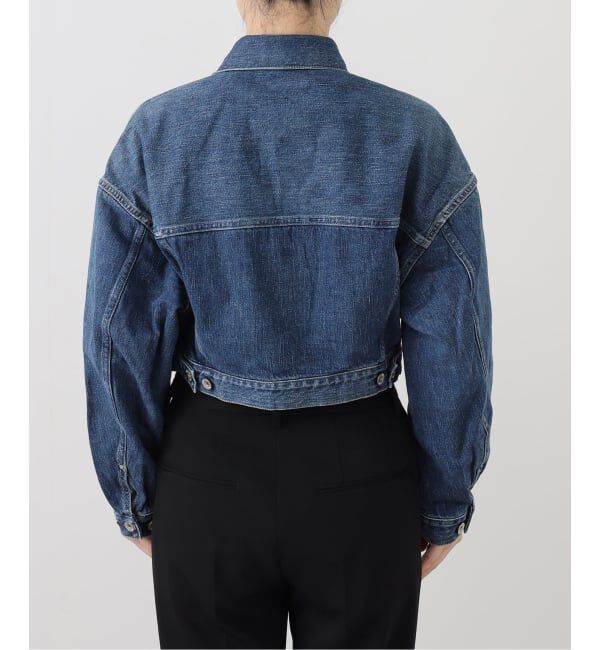  「KURO SELVEDGE CROPPED TRUCKER JACKET 964178：デニムジャケット」|デニムジャケット|