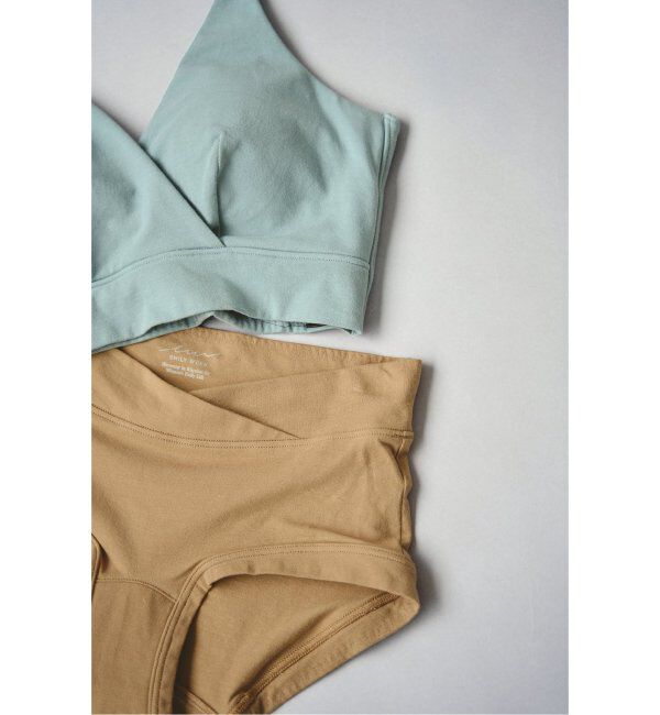EMILYWEEK「【for MOM】オーガニックコットン混 マタニティカシュクールブラ（グリーン）」|インナー|
