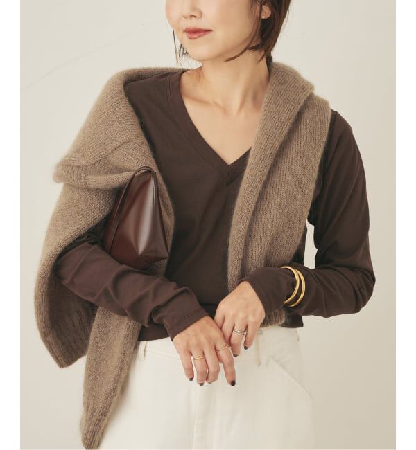 Plage「Vneck ロンT」|Tシャツ・カットソー|ブラウン