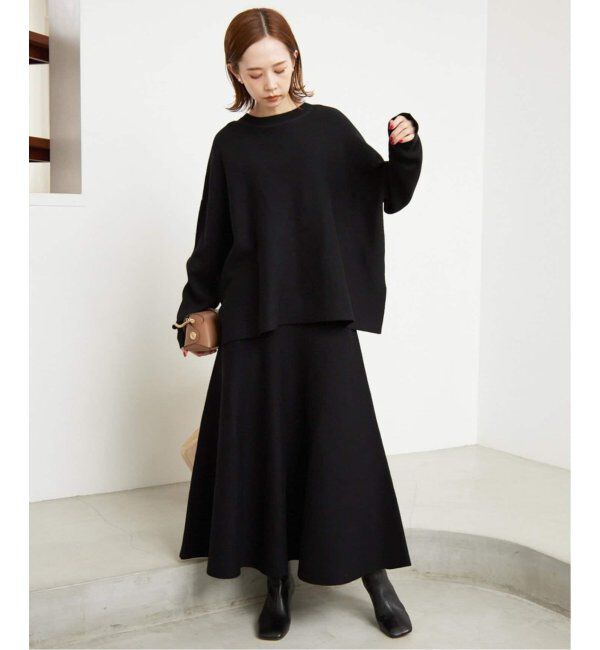 SLOBE IENA「《追加》ミラノリブニットフレアスカート」|スカート|