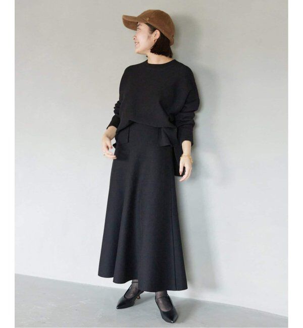 SLOBE IENA「《追加》ミラノリブニットフレアスカート」|スカート|