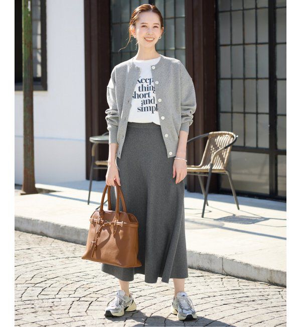 SLOBE IENA「《追加》ミラノリブニットフレアスカート」|スカート|