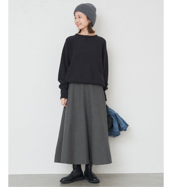 SLOBE IENA「《追加》ミラノリブニットフレアスカート」|スカート|