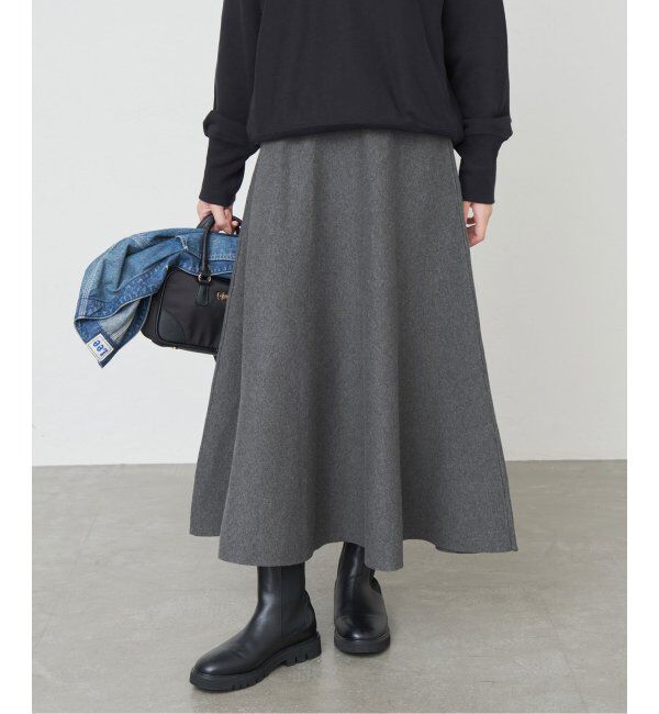 SLOBE IENA「《追加》ミラノリブニットフレアスカート」|スカート|