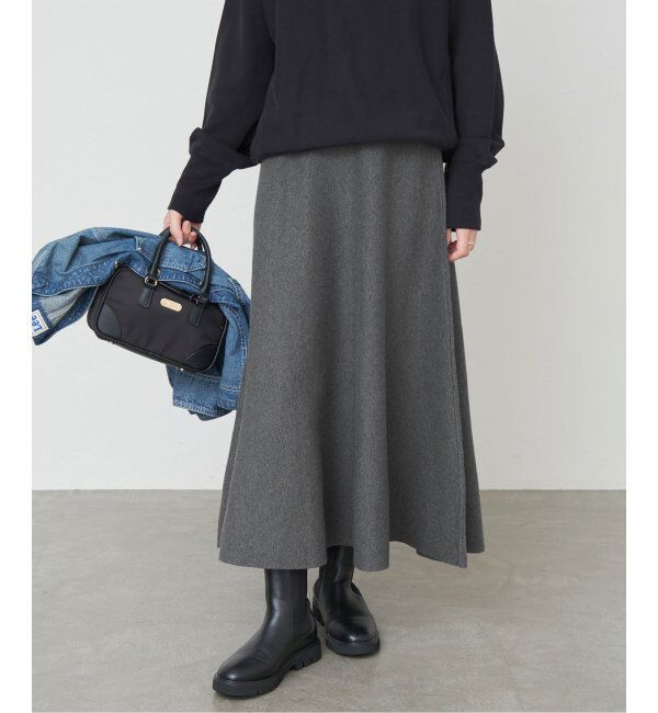 SLOBE IENA「《追加》ミラノリブニットフレアスカート」|スカート|