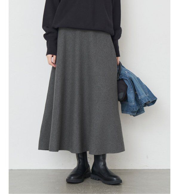SLOBE IENA「《追加》ミラノリブニットフレアスカート」|スカート|