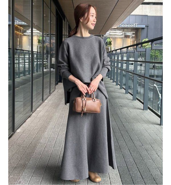 SLOBE IENA「《追加》ミラノリブニットフレアスカート」|スカート|