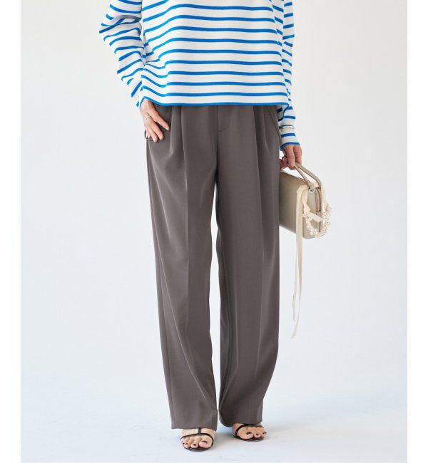 IENA「《追加4》サスペンダーツイルパンツ」|スラックス|グレー