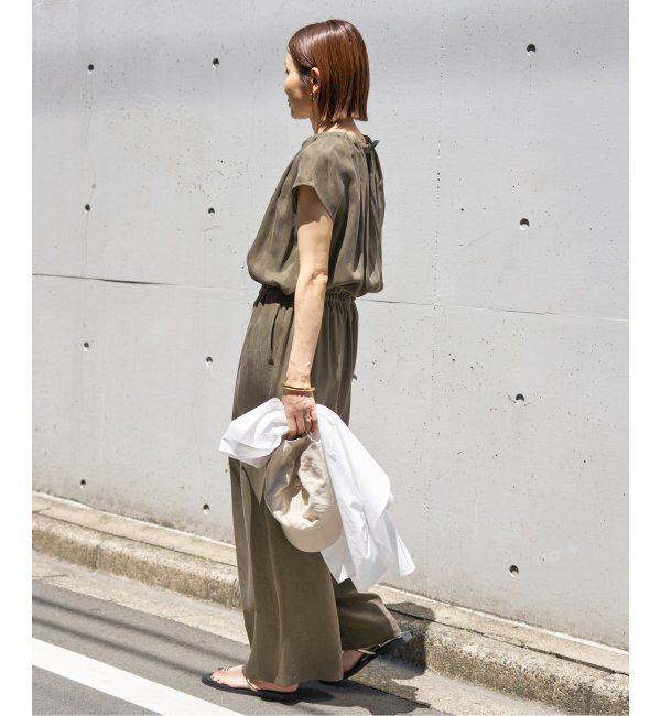 IENA「《追加》キュプラギャザーネックオールインワン」|オールインワン|