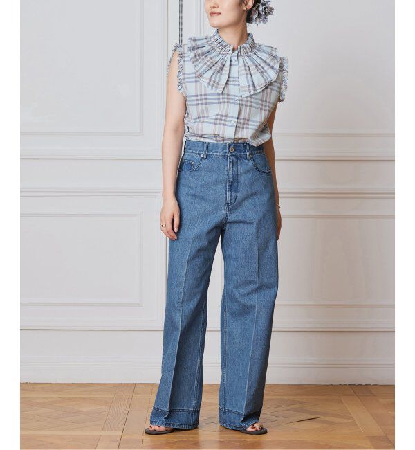 IENA LA BOUCLE「IENA LA BOUCLE C/Pポプリンフリルカラーシャツ」|シャツ・ブラウス|