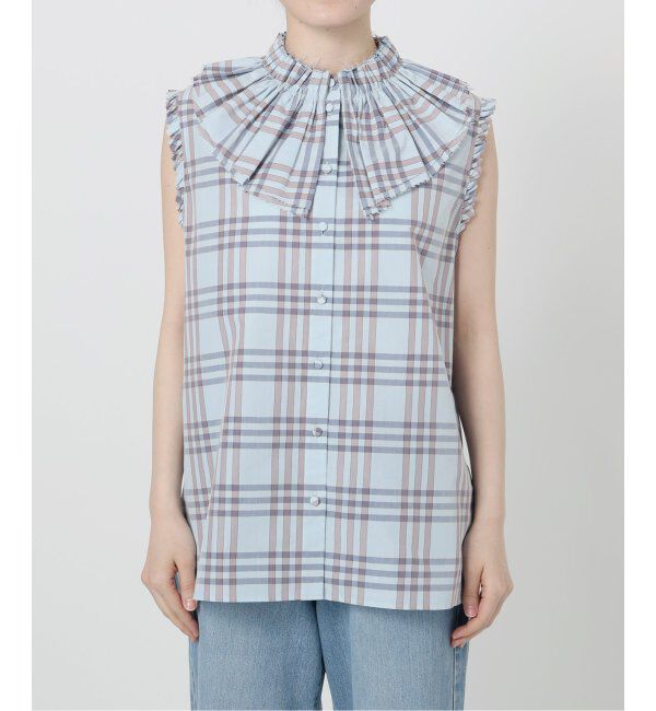 IENA LA BOUCLE「IENA LA BOUCLE C/Pポプリンフリルカラーシャツ」|シャツ・ブラウス|