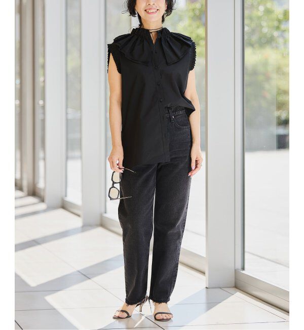 IENA LA BOUCLE「IENA LA BOUCLE C/Pポプリンフリルカラーシャツ」|シャツ・ブラウス|