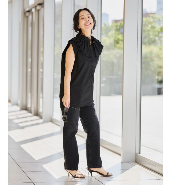 IENA LA BOUCLE「IENA LA BOUCLE C/Pポプリンフリルカラーシャツ」|シャツ・ブラウス|