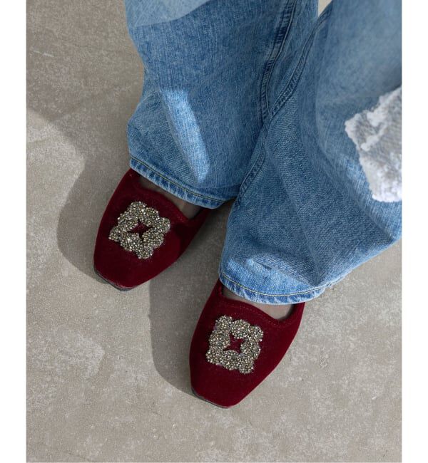 IENA「《WEB限定/追加》MALUS/マリュス VELVET BIJOU SHOES」|その他|