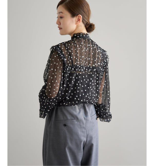 IENA「《WEB限定/追加2》楊柳フリルピンタックブラウス」|シャツ・ブラウス|