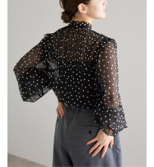IENA「《WEB限定/追加2》楊柳フリルピンタックブラウス」|シャツ・ブラウス|