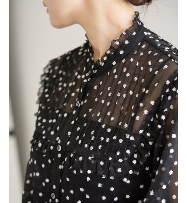 IENA「《WEB限定/追加2》楊柳フリルピンタックブラウス」|シャツ・ブラウス|