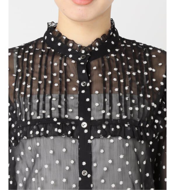 IENA「《WEB限定/追加2》楊柳フリルピンタックブラウス」|シャツ・ブラウス|