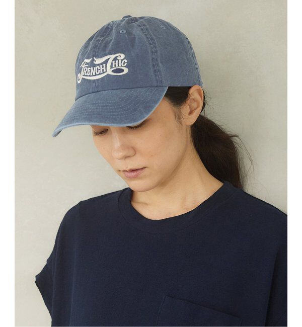 IENA「BLACK フレンチロゴキャップ」|キャップ・キャスケット|ブルー A