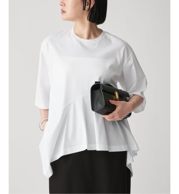 VERMEIL par iena「Room no.8 ルームエイト SMOOTH CO DRAPE TOPS SR8S-014」|Tシャツ・カットソー|ホワイト