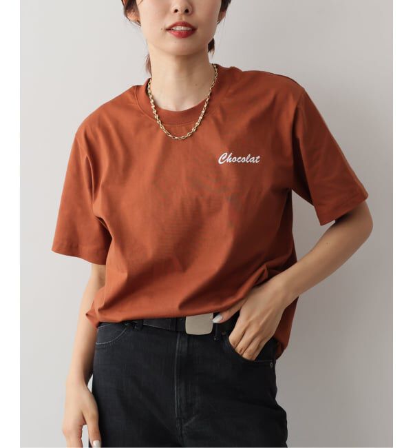 IENA「GIFT SHOP/ギフトショップ Chocolate T-shirt Tシャツ FOLDERO」|Tシャツ・カットソー|