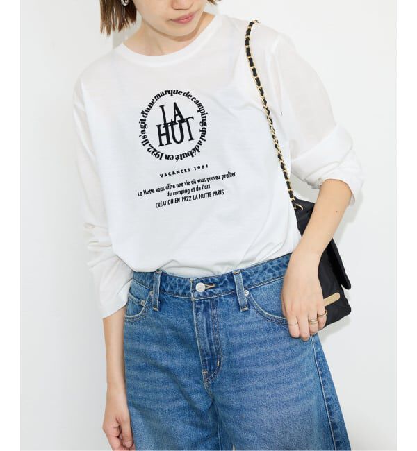 SLOBE IENA「La Hutte/ラ ユット SLOBE別注 ロンTEE」|Tシャツ・カットソー|ホワイト