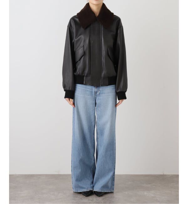 IENA「シープスキンジップブルゾン」|ライダースジャケット|