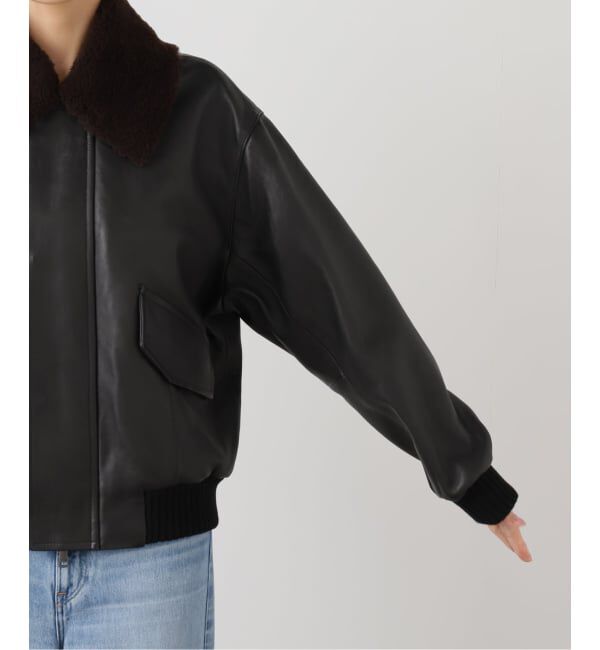 IENA「シープスキンジップブルゾン」|ライダースジャケット|