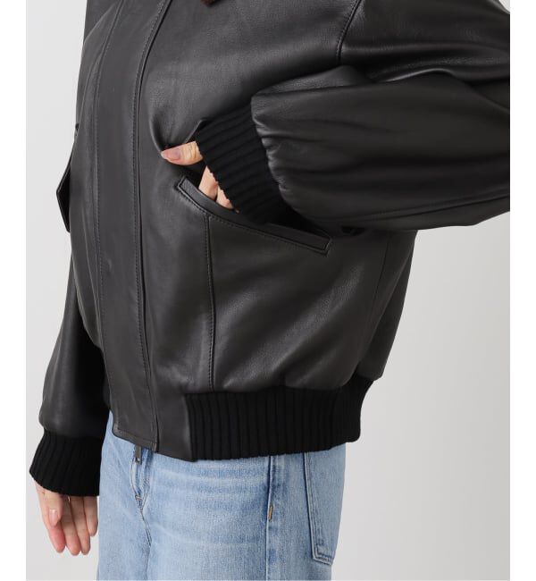 IENA「シープスキンジップブルゾン」|ライダースジャケット|