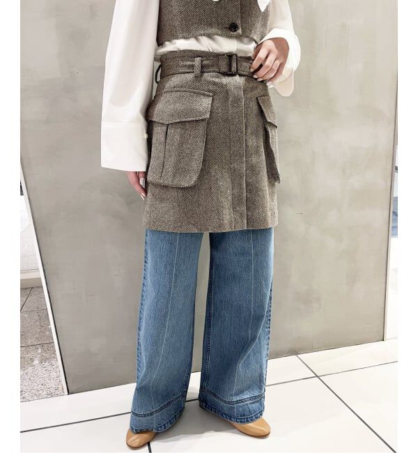 IENA LA BOUCLE「IENA LA BOUCLE ヘリンボーンミニスカート」|スカート|