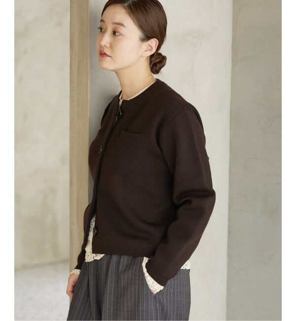 IENA「《追加2》スーパーファインスムースクルーカーディガン」|カーディガン|