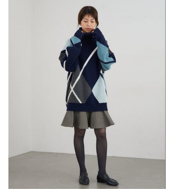 IENA「BOMPARD/ボンパール OVERSIZED ARGYLE INTARSIA TURTLE ニット MO4113」|ニット・セーター|