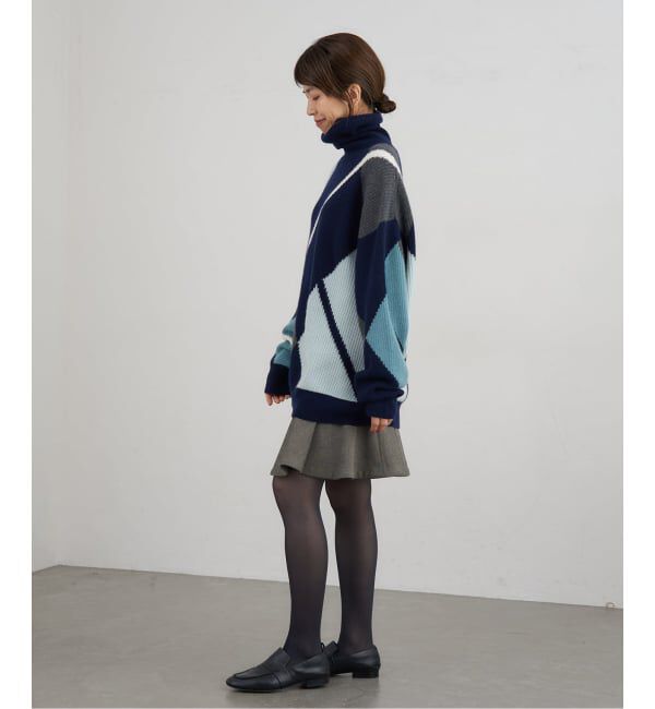 IENA「BOMPARD/ボンパール OVERSIZED ARGYLE INTARSIA TURTLE ニット MO4113」|ニット・セーター|