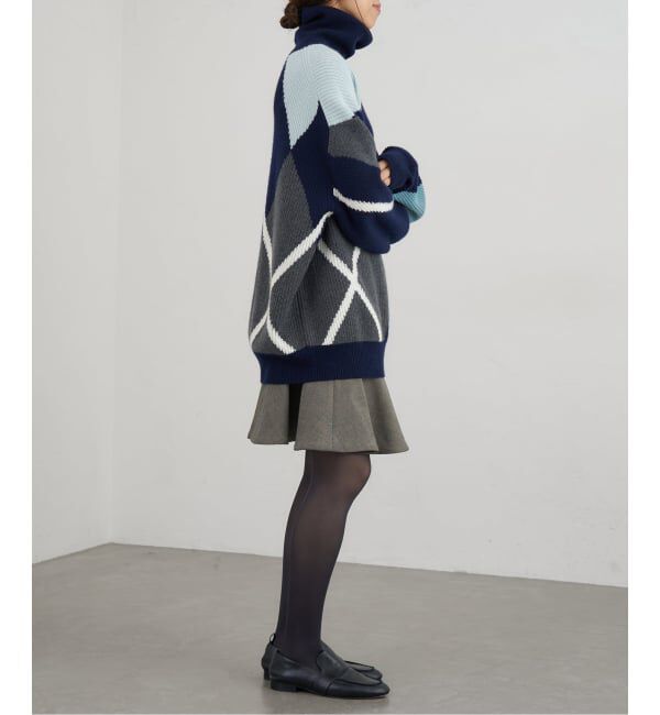 IENA「BOMPARD/ボンパール OVERSIZED ARGYLE INTARSIA TURTLE ニット MO4113」|ニット・セーター|