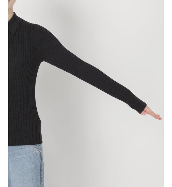 IENA「EXメリノリブ ポロ襟カーディガン」|カーディガン|