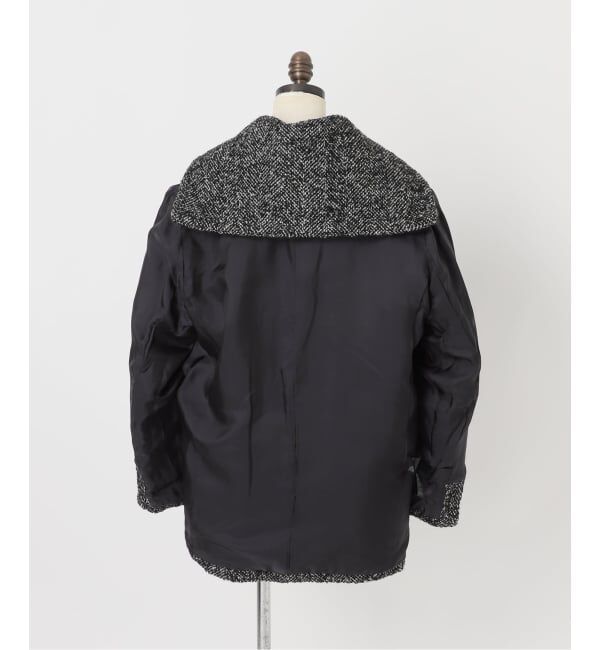 IENA「ヘリンボンツイードビッグカラーコート」|その他|