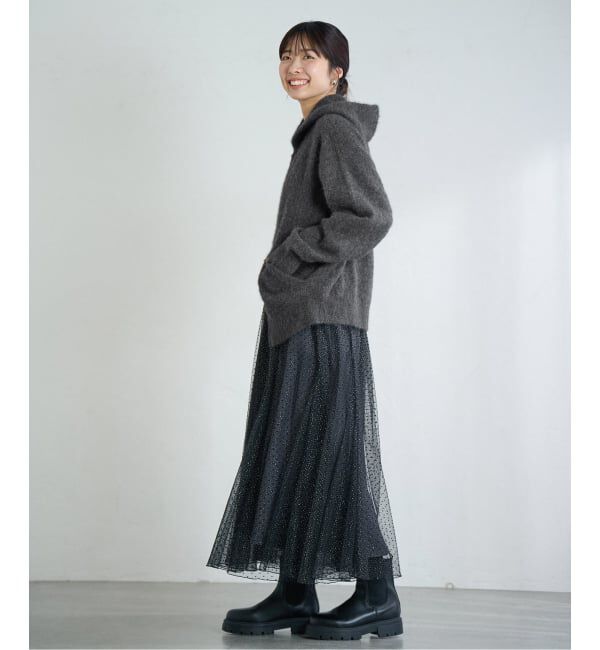 IENA「ジップアップフーディー」|ニット・セーター|