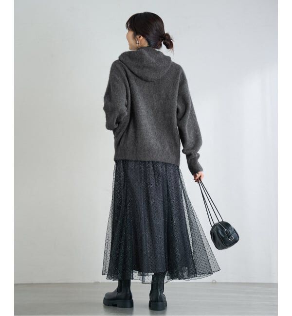 IENA「ジップアップフーディー」|ニット・セーター|