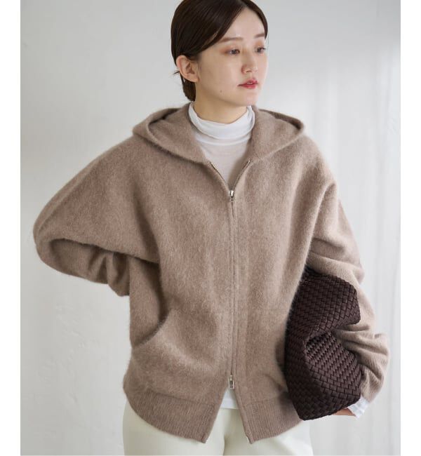 IENA「ジップアップフーディー」|ニット・セーター|