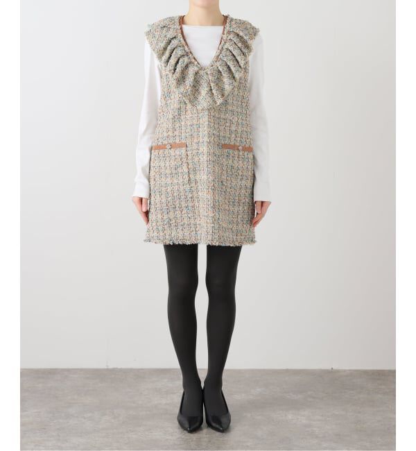 IENA LA BOUCLE「IENA LA BOUCLE LINTONツィードミニドレス」|ワンピース|
