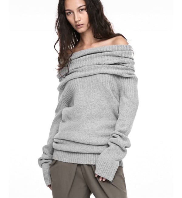 PULP「【Geek Office / ギークオフィス】NACHE / ナチェ 2-WAY SHAWL KNIT」|ニット・セーター|グレーA