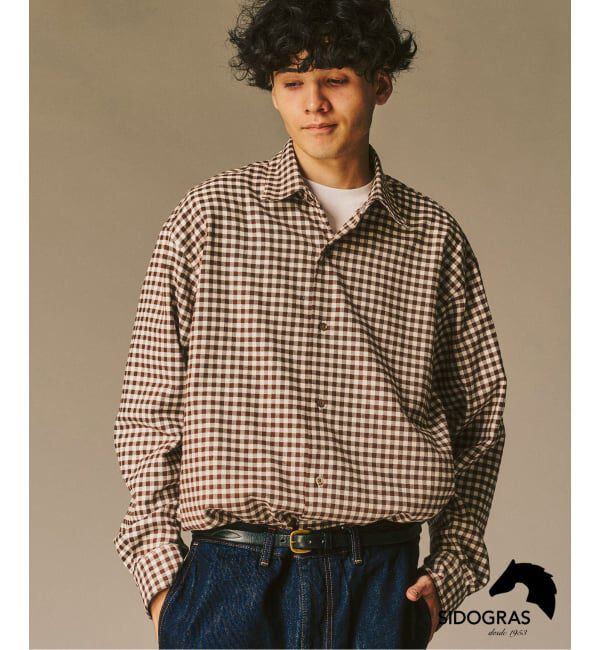 417 EDIFICE「【SIDOGRAS / シドグラス】LE JAPON Akita フランネルシャツ」|シャツ・ブラウス|ブラウン A