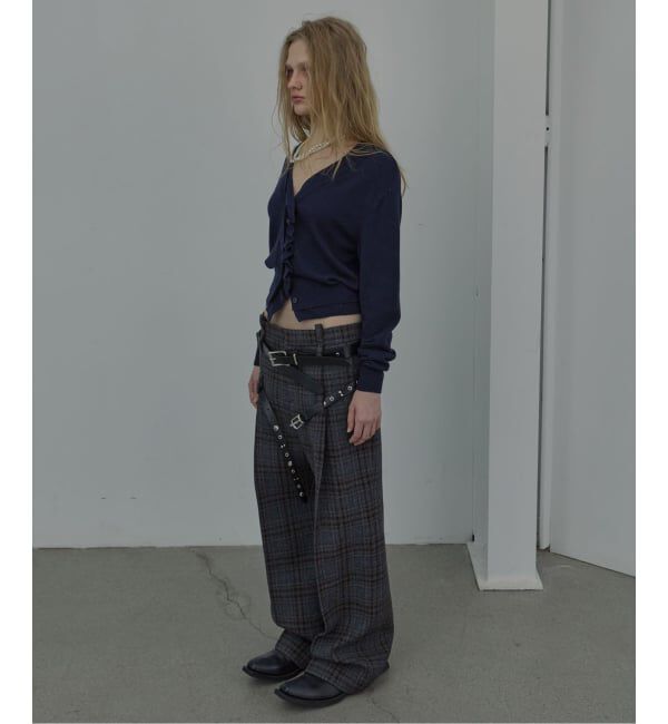 PULP「【Geek Office / ギークオフィス】LCDC TM / BELTED TAILORED TROUSERS_CHECKED」|スラックス|